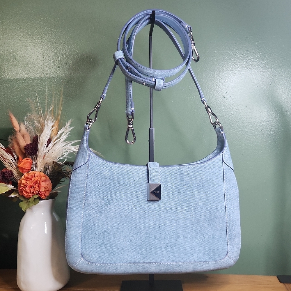 Kate Spade Denim Shoulder Bag With Adjustable Crossbody 44" Strap NWT